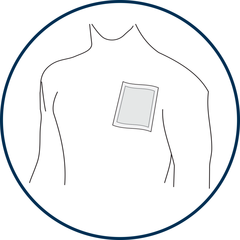 HydroSeal barrier applied to the chest